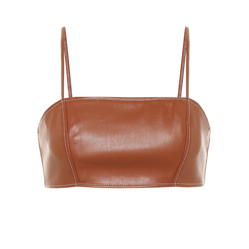 STAUD bomber faux leather bralette